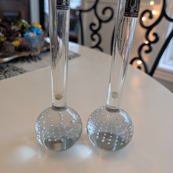 VTG 50s/60s Sweden J. Wuidart & Co — Set of 2 Clear Bubble Glass Bud Vases - Picture 6 of 15